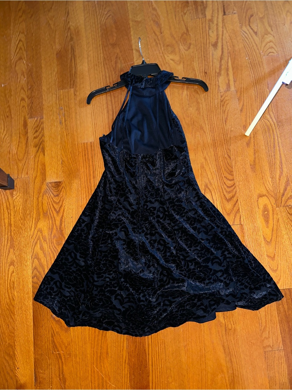 City Triangles Navy Velvet Fit & Flare Mini Dress Size 5